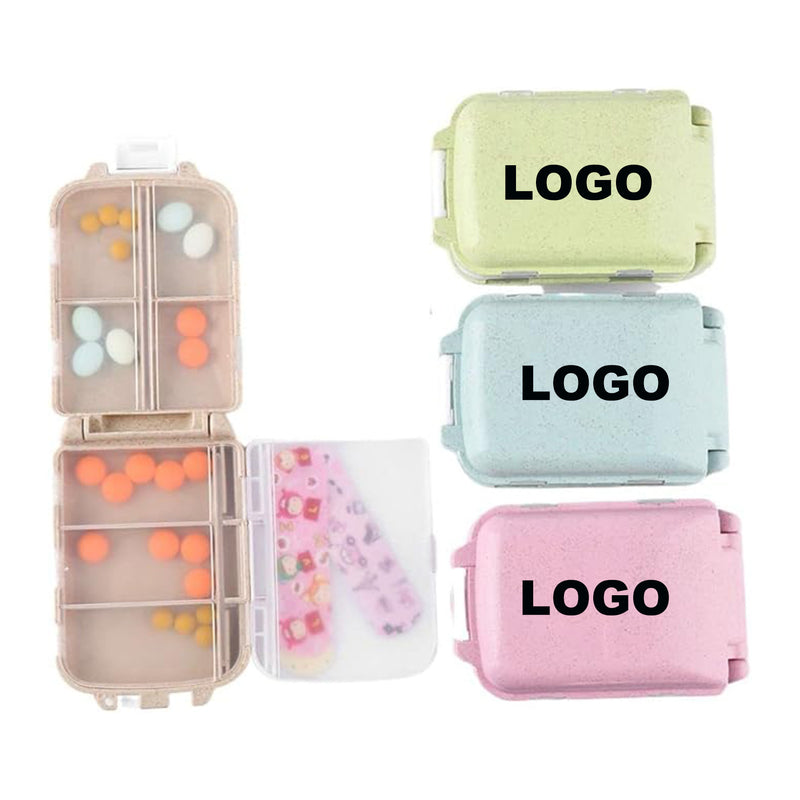 Portable Travel Wheat Straw Sealed Moisture-Proof Pill Box