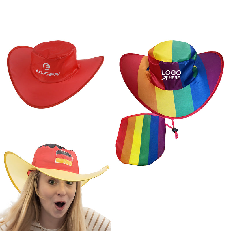 Full Color Foldable Cowboy Hat With Pouch