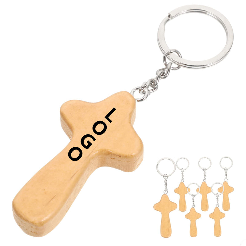Wood Cross Key Ring