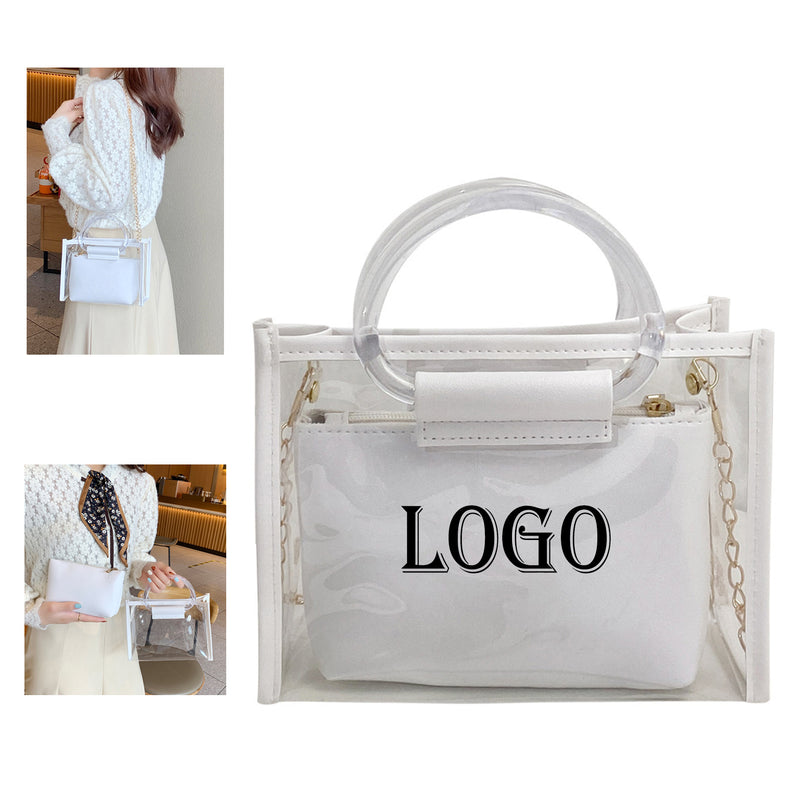 Clear Crossbody Bag with Removable Tote Bag