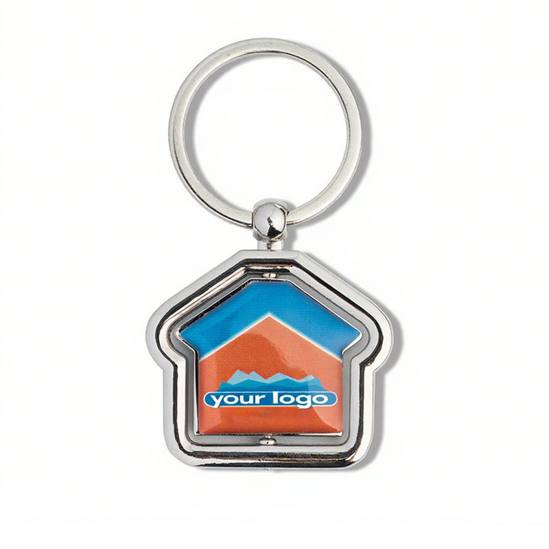 Rotatable Zinc Alloy House Keychain