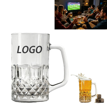 Diamond Cut Glass Beer Mug(17OZ)