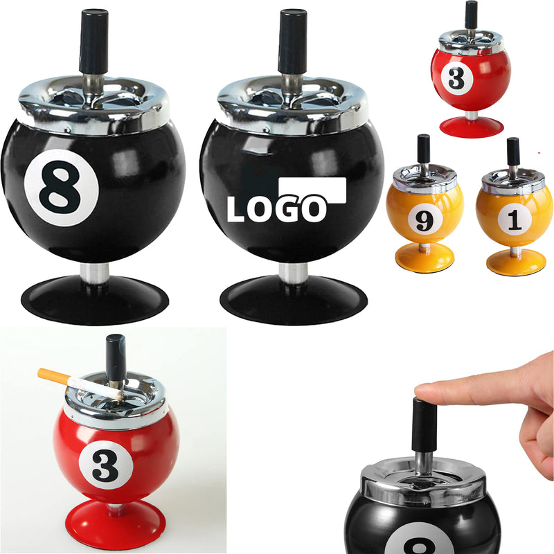Billiards Shape Pressing Style Metal Ashtray