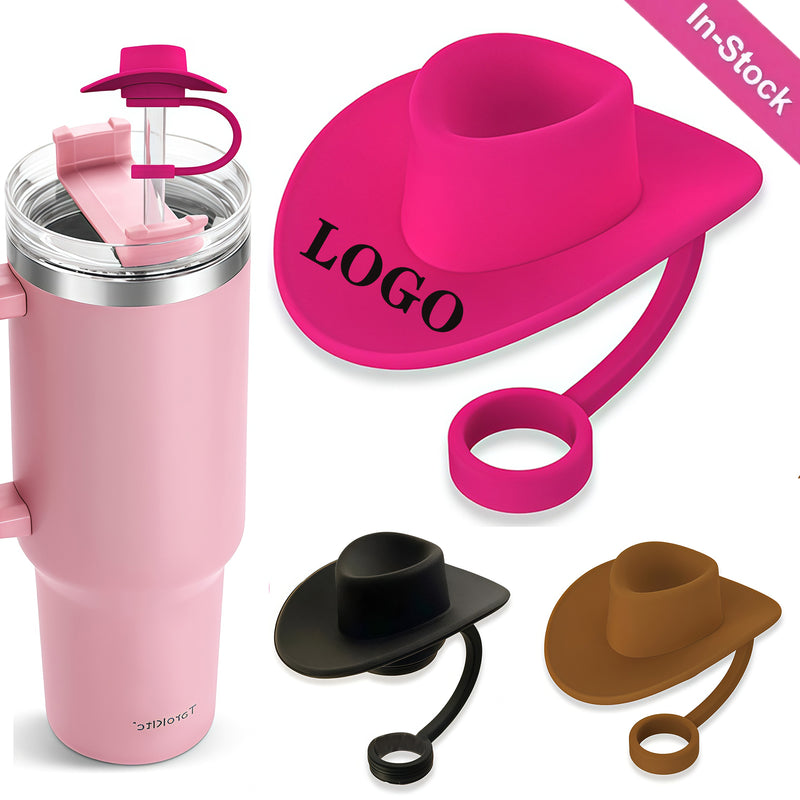 Cowboy Hat Shaped Silicone Straw Dust-Proof Cover Cap