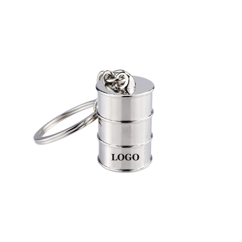 Alloy Oil Drum Key Chain