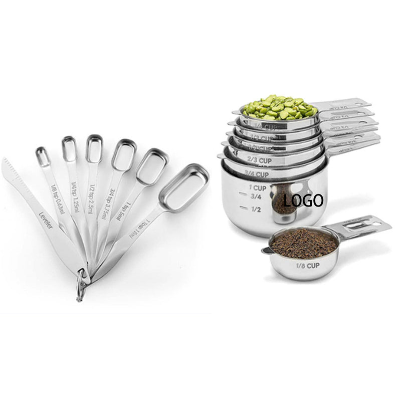 Stainless Steel Measuring Cups and Spoons Set