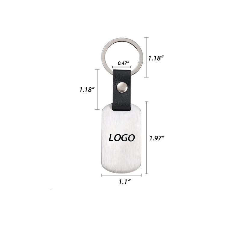 Keychain Key Ring W/Pu Leather Strap
