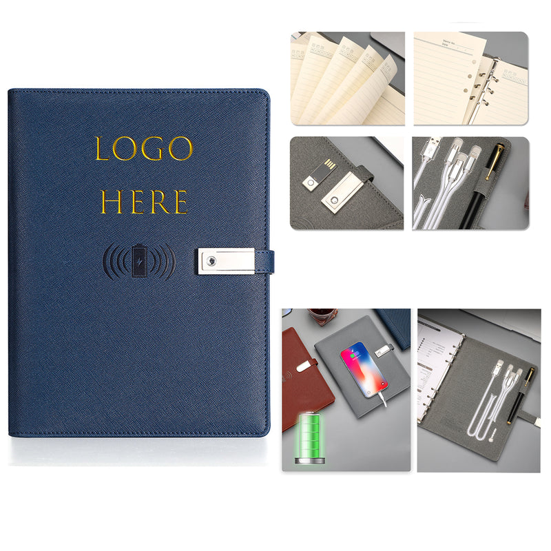 A5 8000mah Power Bank Notebook with Wireless Charger