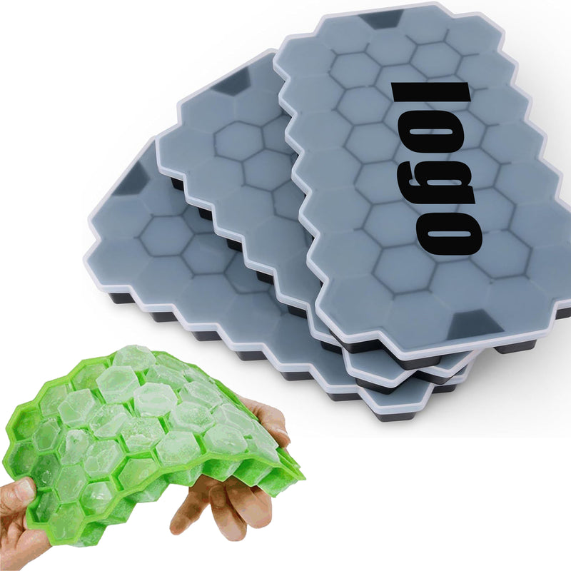 Honeycomb Pattern Silicone Ice Cube Tray With Lid