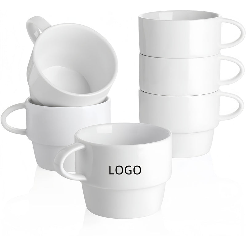 8oz Porcelain Novelty Stackable Latte Cups