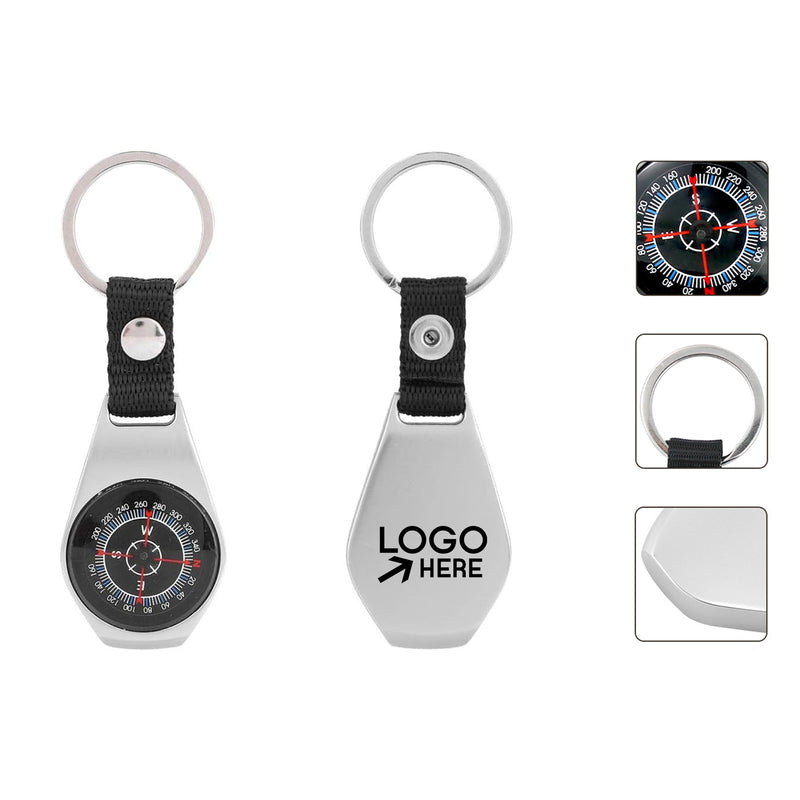 Handheld Alloy Compass With Key Chain