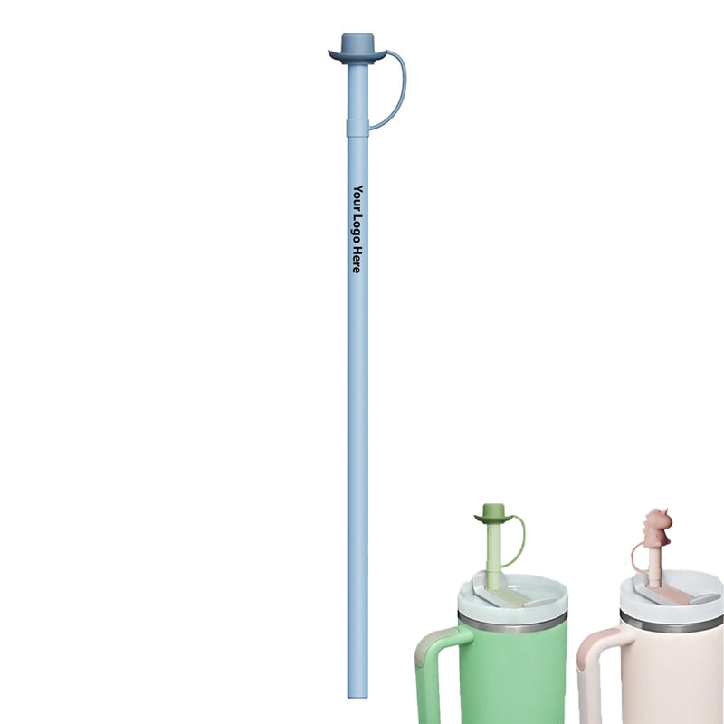 12 Inch Long Silicone Straw With Straw Cover And Cleaning Brush