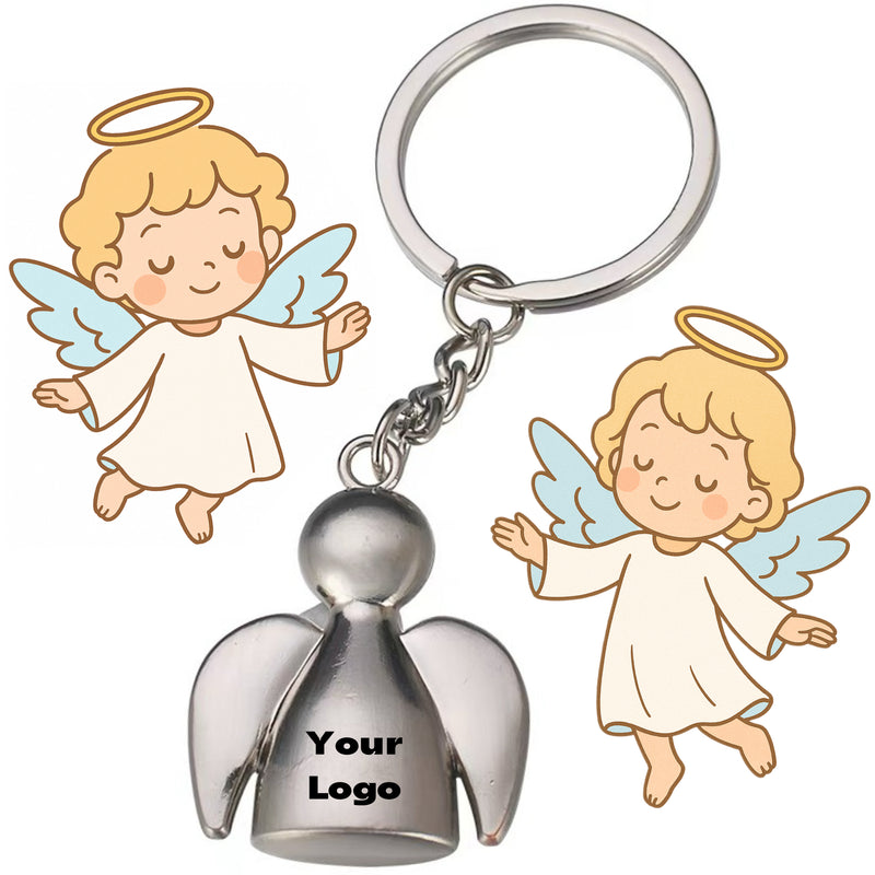 Custom Premium Cute Metal Angel Keychain Pendant Key Tag