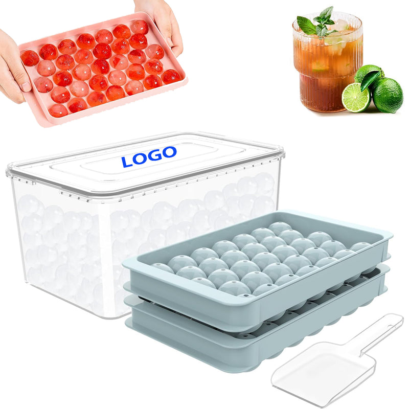 With Container Mini Pinball Lattice Mold Round Ice Cube Tray