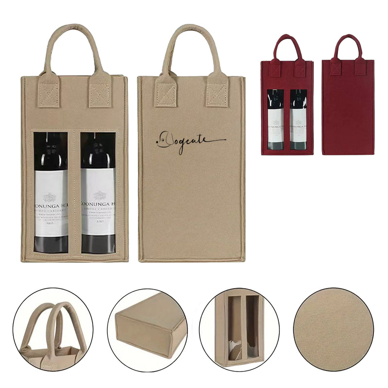 Transparent Two-Bottle Wine Tote Bag