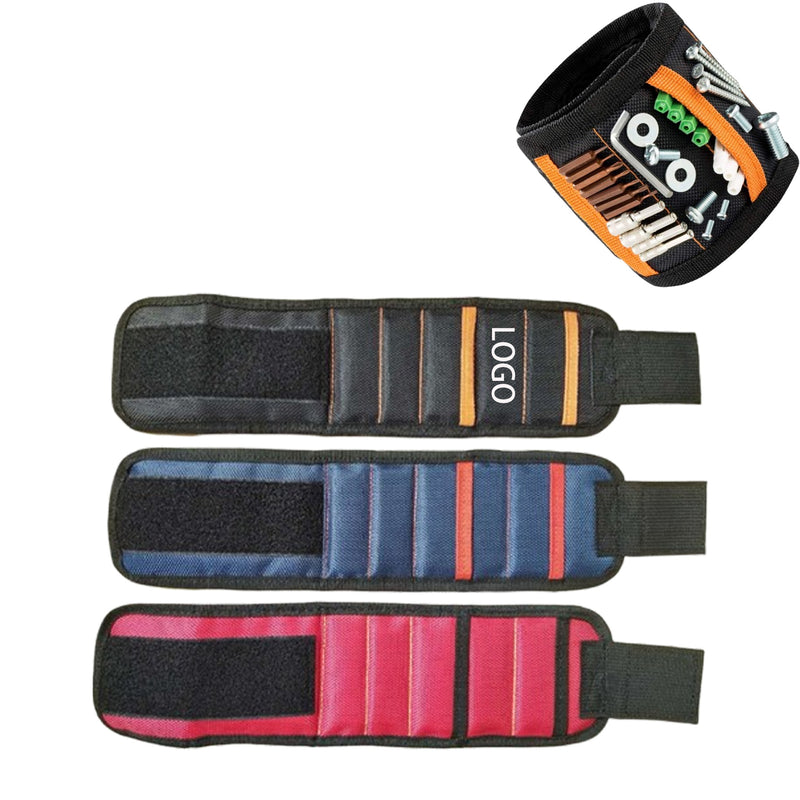 5-Row Magnetic Tool Wristband 15 Strong Magnets & 2 Pockets