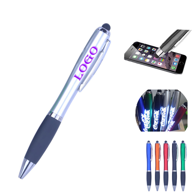Personalized 3 in1 Stylus Logo LED Flashlight Pens