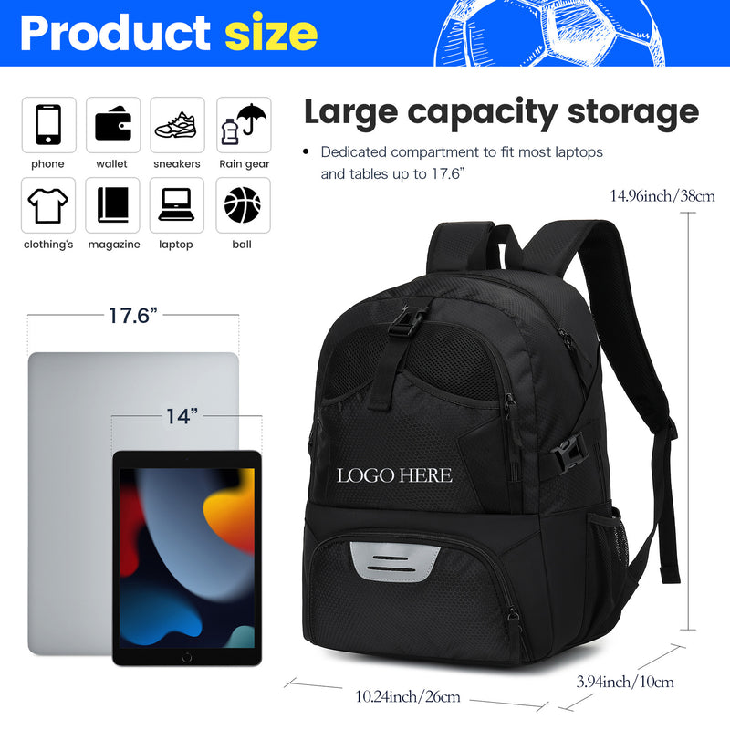 Backpack With Separate Ball Holder