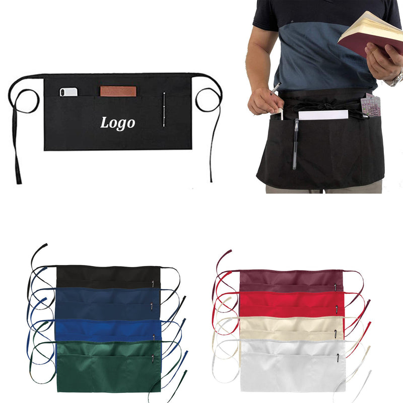 Waist Apron With 3 Compartment Pouch