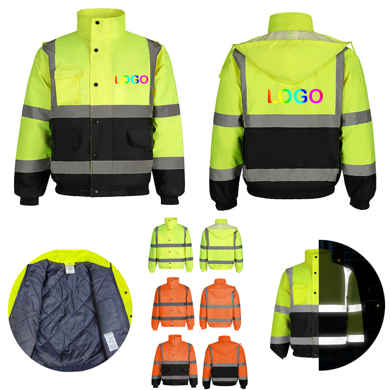 High Visibility Reflective Insulated Winter Jacket MOQ 10pcs