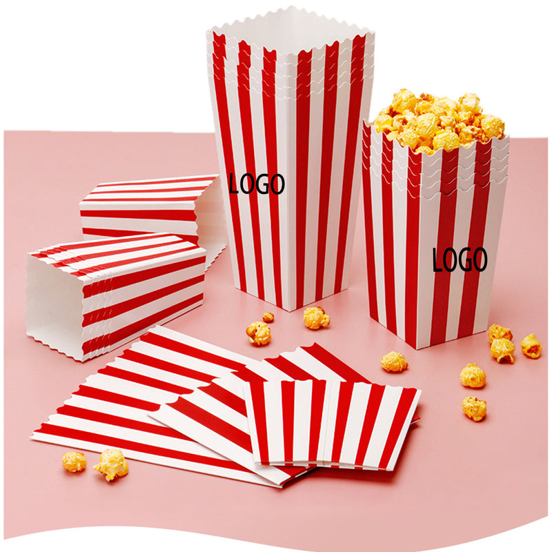 Red White Striped Classic Popcorn Containers