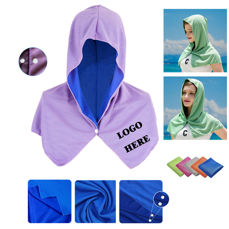 Neck Face Cooling Hoodie Towel