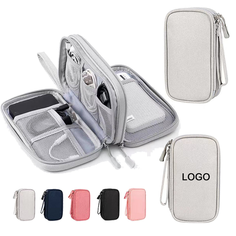 Double Layers Travel Electronic Accessories Organizer Pouch