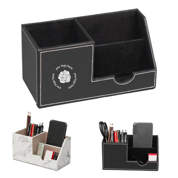 Leather Storage Box With Flocked Interior