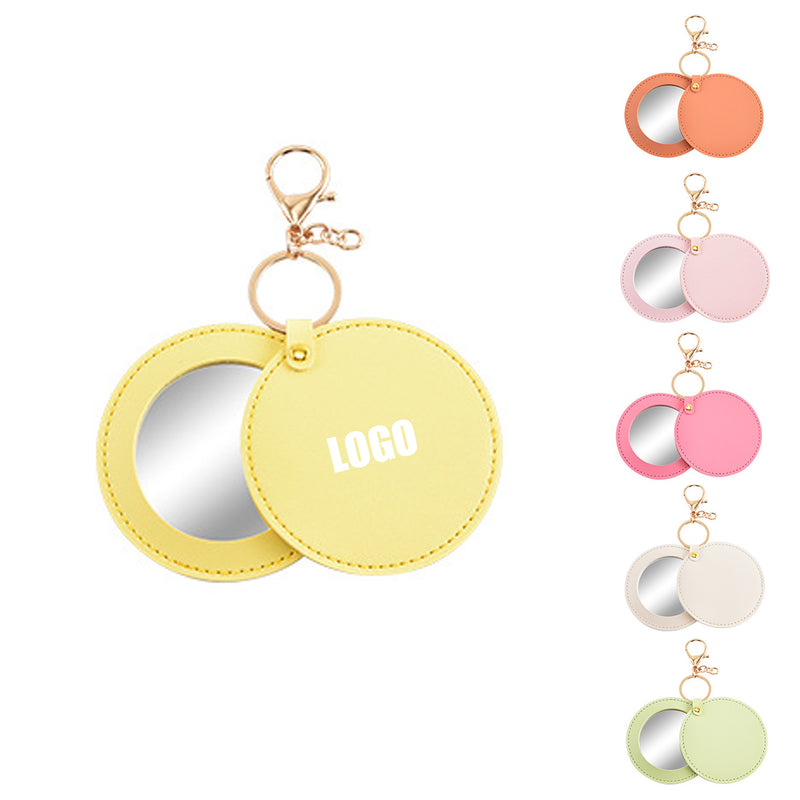 Round Leather Compact Mirror