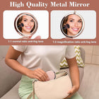 Round Folding Makeup Mirror Double Sided Metal Pocket