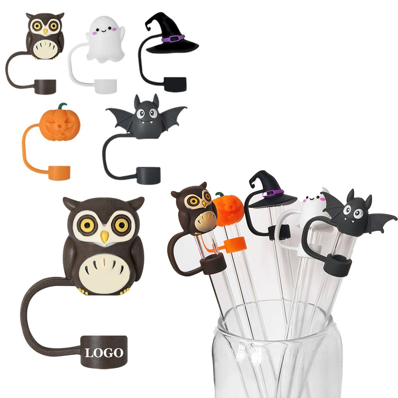 Halloween Ghost Silicone Straw Cover Cap