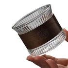 Clear Glass Espresso Cup W/Wooden Heat-Resistant Grip Ring