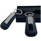 Black Leather Business Keychain