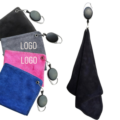 Golf Microfiber Cleaning Towel Double-Layer With Hook