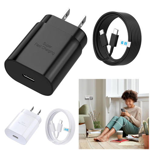 25W PD Charger USB C With 6FT Cord