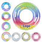 Sequined Rubber Inflatable Beach Pool Swim Ring With Handle