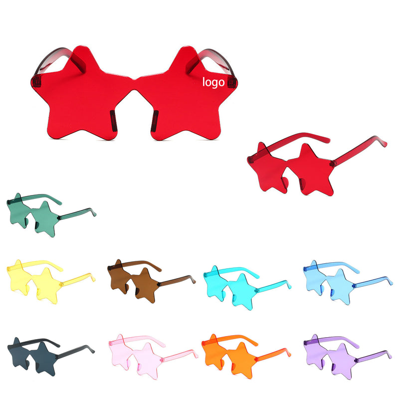 Star Shaped Rimless Sunglasses for Traveling