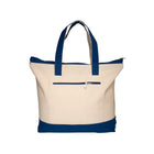 Zippered Cotton Canvas Tote Bag
