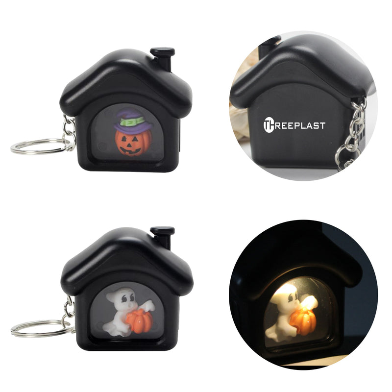 Halloween Haunted House Ghost Keychain