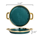 9 Inch Round Gold-Rimmed Dinner Plate