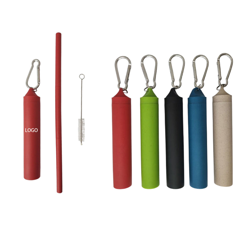 Reusable Drinking Straw With Wheat Straw Case & Brush