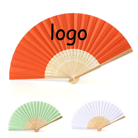 9" Handheld Folded Bamboo Fan