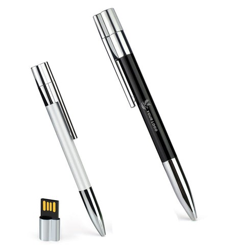 Metal USB 8GB Flash Drive With Ballpoint Pen