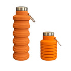 16Oz./6Oz. Collapsible Silicone Water Bottles With Carabiner