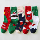 Winter and Autumn Fleece-Lined Christmas Mid-Calf Socks