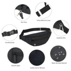 Large Crossbody Fanny Pack With 4 Zipper Pockets For Travel