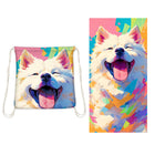 Full Color 2-in-1 Foldable Beach Towel Drawstring Backpack