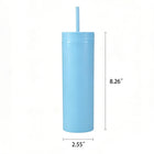 16 Oz Double Layer Plastic Straw Cup