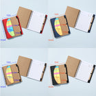 Sticky Note Set with Pen Slot Kraft Cover Notebook