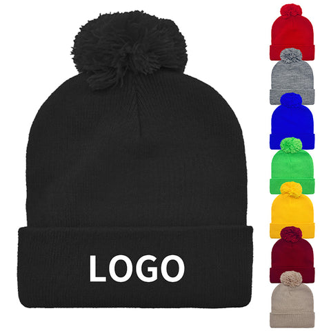 Women's Candy Color Pom-Pom Knit Hat (Autumn Winter)